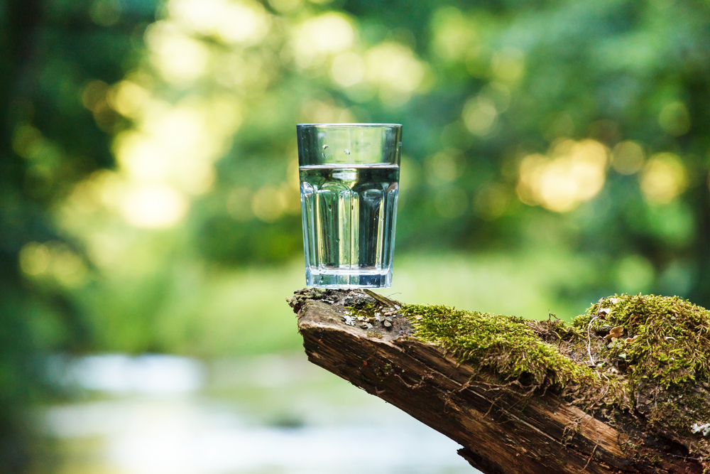 sauberes Wasser im Glas